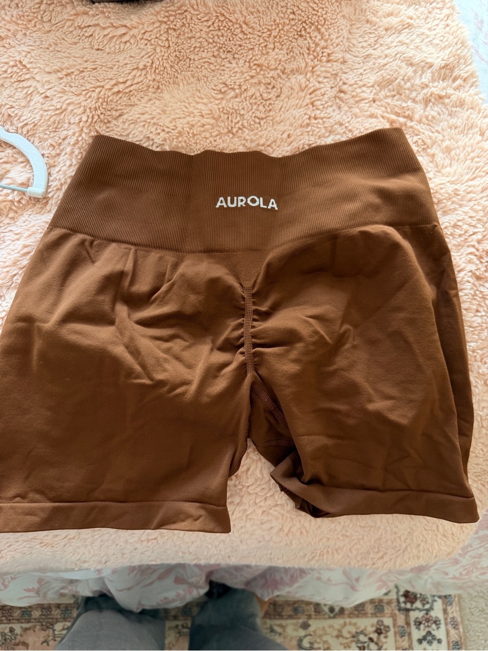 Aurola Women's Brown High-Waist Scrunch Bike Shorts